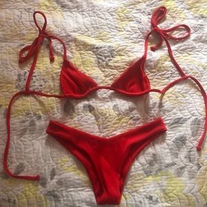 Kulani Kinis Bralette Bikini Top, Cheeky V bottoms